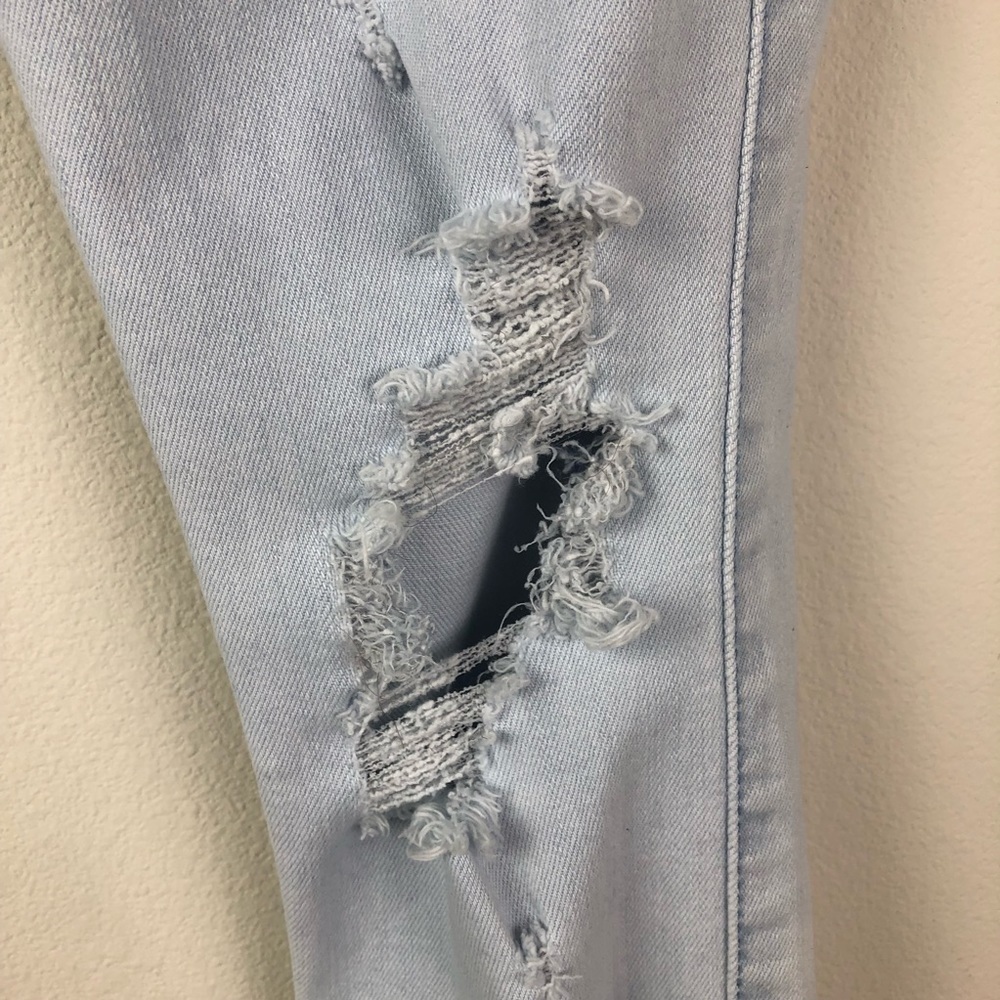 Hollister High-rise Super skinny distressed jeans size 24 light wash grunge - Picture 6 of 16
